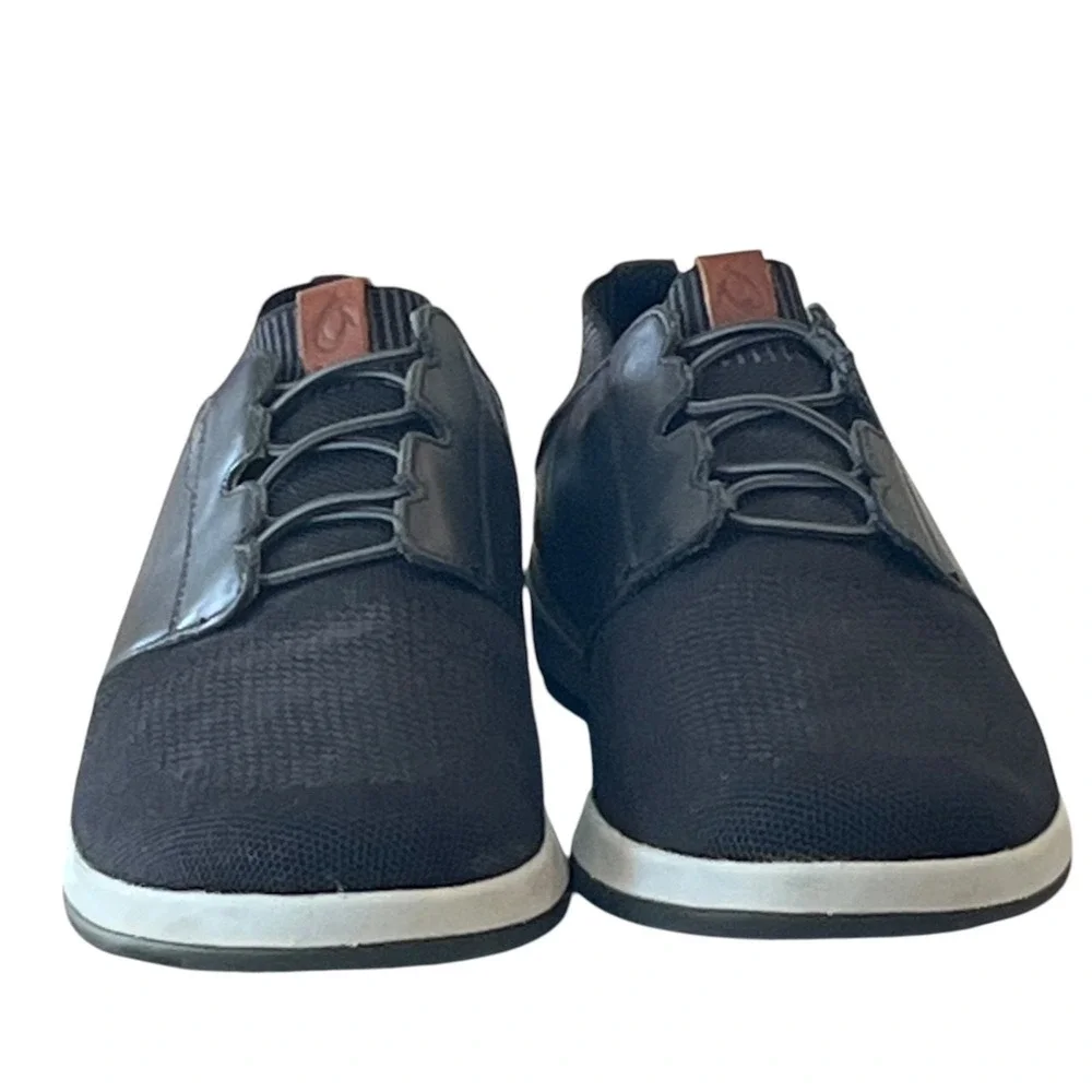 Olukai Makia Ulana Sneakers Mens 13 Black Knit Leather Slip On Comfort